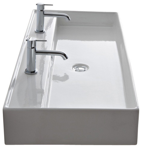 ... Wall Mounted or Vessel Sink, Two Hole - Contemporary - Bathroom Sinks